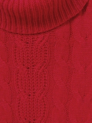 Reiss Red Carina 9-13 yrs Wool-Blend Cable-Knit Roll-Neck Jumper - Image 4 of 4