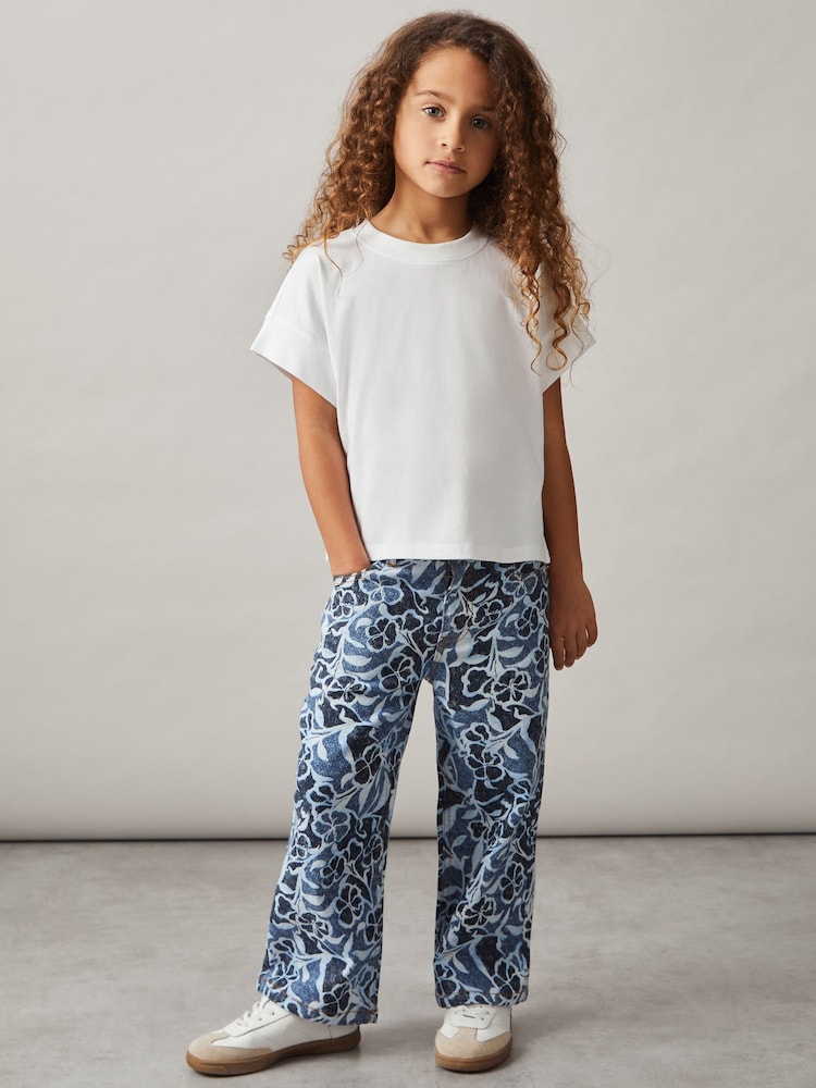 Reiss Ivory Lois 4-9 yrs Cotton Oversized Short-Sleeve T-Shirt - Image 1 of 4