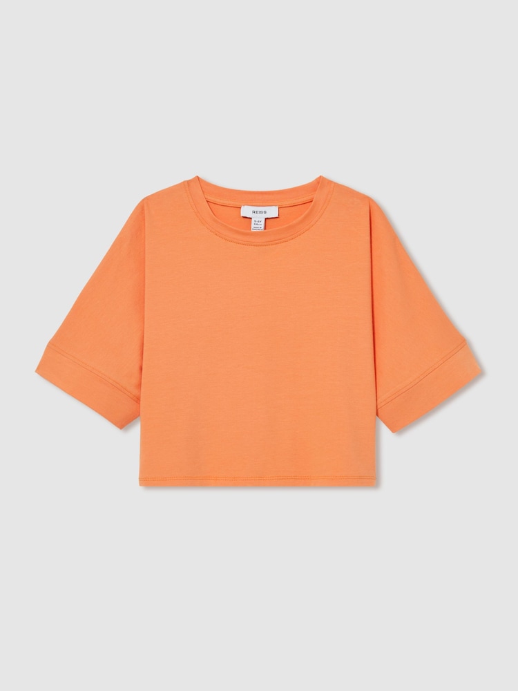 Reiss Orange Lois 4-9 yrs Cotton Oversized Short-Sleeve T-Shirt - Image 2 of 4