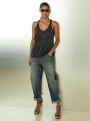 Reiss Dark Blue Lia Beaded Cami Top - Image 1 of 7