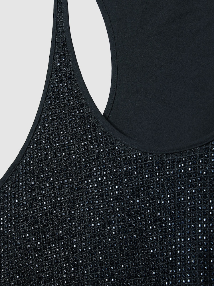 Reiss Dark Blue Lia Beaded Cami Top - Image 7 of 7