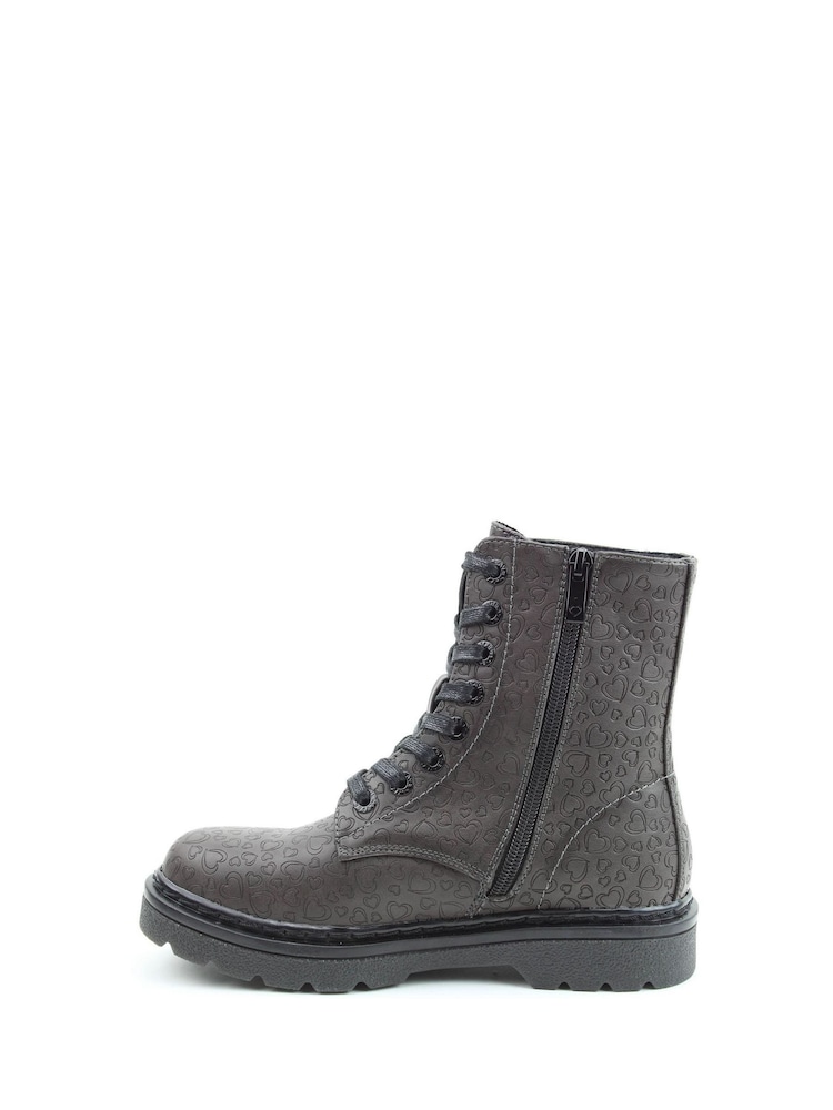 Heavenly Feet Justina2 Emboss Hearts Mid Boots - Image 2 of 6
