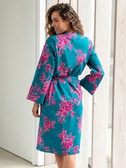 Pour Moi Blue Stretch Cotton Dressing Gown - Image 2 of 4