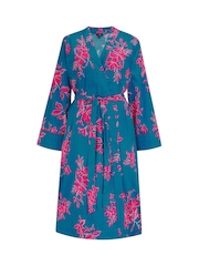 Pour Moi Blue Stretch Cotton Dressing Gown - Image 3 of 4