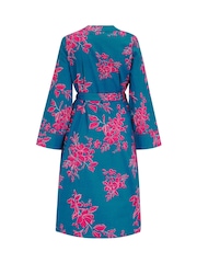 Pour Moi Blue Stretch Cotton Dressing Gown - Image 4 of 4