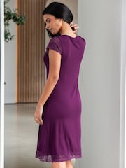 Pour Moi Purple Bamboo Jersey Lace Secret Support Midi Chemise - Image 2 of 4