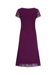 Pour Moi Purple Bamboo Jersey Lace Secret Support Midi Chemise - Image 4 of 4