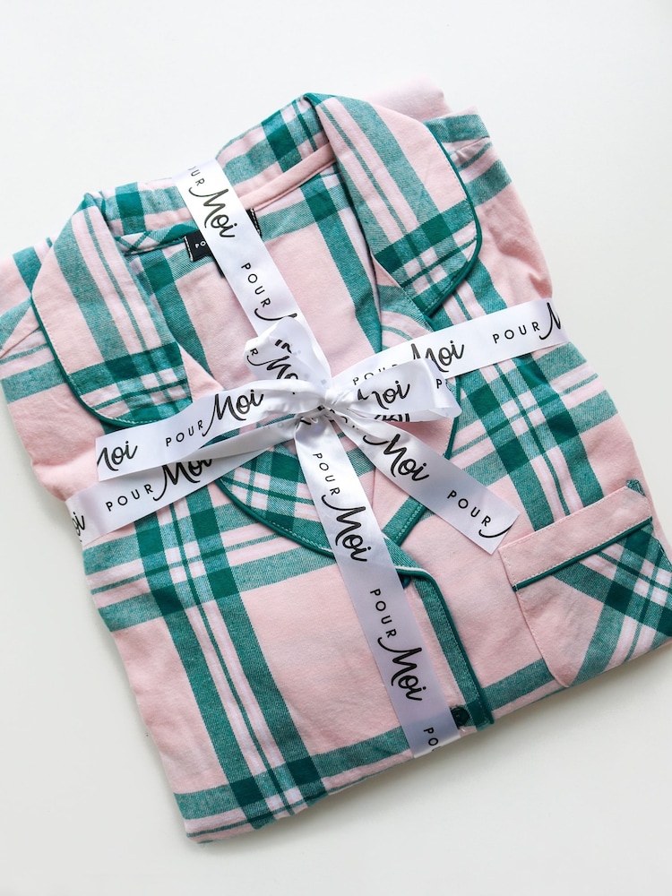 rožnata - Pour Moi Cosy Check Brushed 100% Cotton Pyjamas Gift Set - Slika 4 iz 4 rožnata - Pour Moi Cosy Check Brushed 100% Cotton Pyjamas Gift Set - Slika 4 iz 4