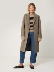 Jigsaw Brown Double Faced Tailored Coat - Image 1 of 7