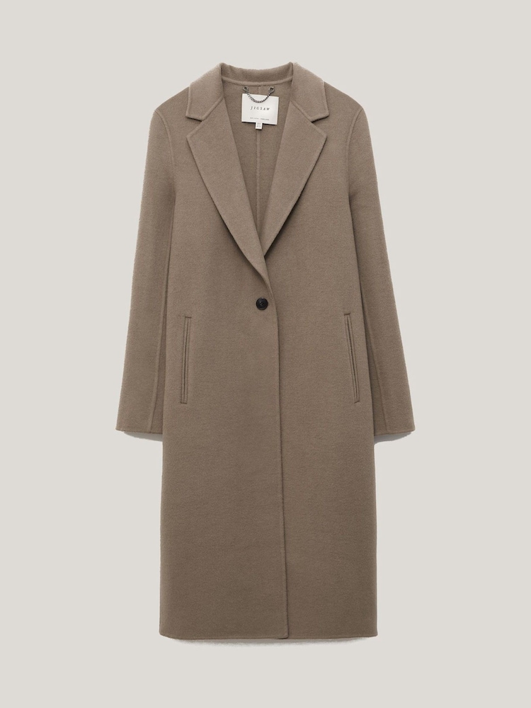 Jigsaw Brown Double Faced Tailored Coat - Image 7 of 7