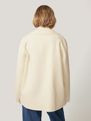 Jigsaw White Wool Double Faced Short Coat - Image 5 of 7