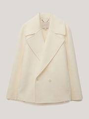 Jigsaw White Wool Double Faced Short Coat - Image 7 of 7