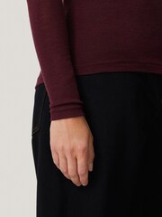 Jigsaw Red Wool Jersey Polo Neck Top - Image 4 of 7