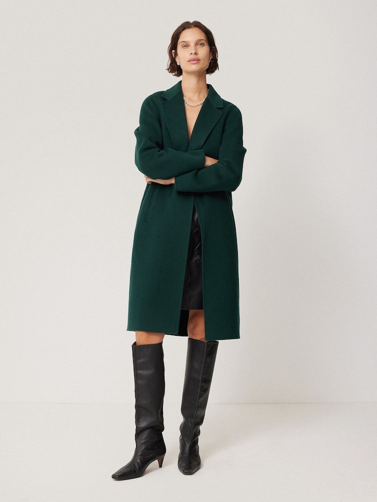 Jigsaw Green Double Faced Tailored Coat - Image 1 of 7