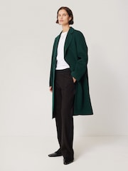 Jigsaw Green Double Faced Tailored Coat - Image 3 of 7