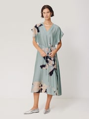 Jigsaw Blue Floral Drift Silk Blend Dress - Image 1 of 7