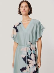 Jigsaw Blue Floral Drift Silk Blend Dress - Image 2 of 7