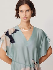 Jigsaw Blue Floral Drift Silk Blend Dress - Image 3 of 7