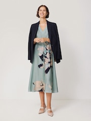 Jigsaw Blue Floral Drift Silk Blend Dress - Image 6 of 7