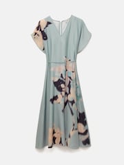 Jigsaw Blue Floral Drift Silk Blend Dress - Image 7 of 7