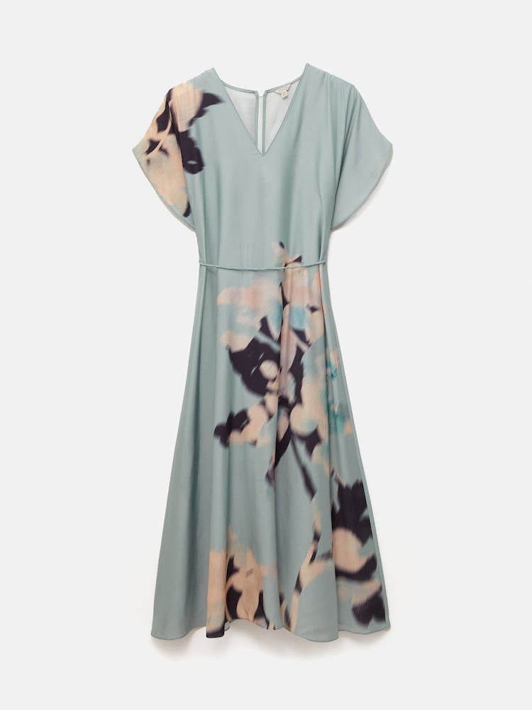 Jigsaw Blue Floral Drift Silk Blend Dress - Image 7 of 7