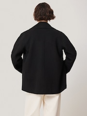 Jigsaw Black Wool Double Faced Short Coat - Image 5 of 7