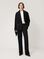 Jigsaw Black Wool Double Faced Short Coat - Image 6 of 7
