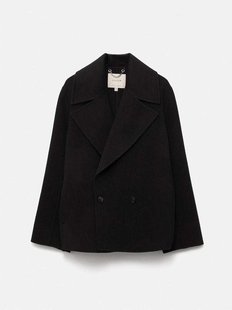 Jigsaw Black Wool Double Faced Short Coat - Image 7 of 7