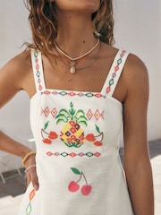 Multi 100% Cotton Summer Midi Dress - Image 5 of 8