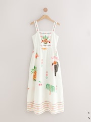 Multi 100% Cotton Summer Midi Dress - Image 6 of 8