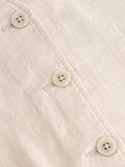 Cream Button Down Sleeveless Waistcoat With Linen - Image 6 of 7