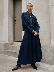 Albaray Blue 100% Cotton Dark Denim Jacket - Image 5 of 6