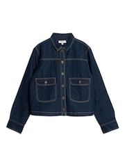 Albaray Blue 100% Cotton Dark Denim Jacket - Image 6 of 6