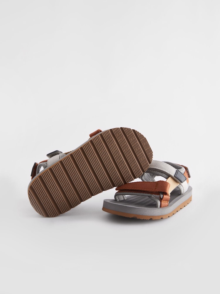 Tan/Grey Wide Fit (G) Trekker Sandals - Image 5 of 5