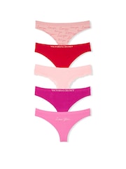 Roze/rood/roze - Victoria's Secret set van 5 slips - Image 1 of 3