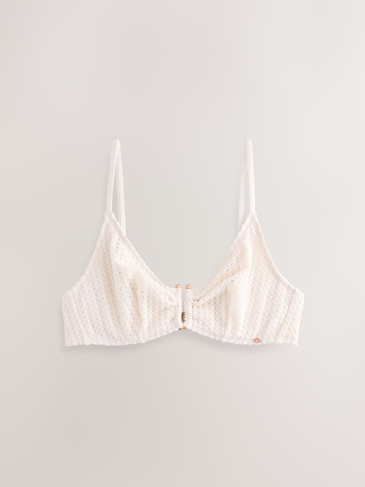 Ecru Crochet Non Padded Wired Bikini Top - Image 7 of 9