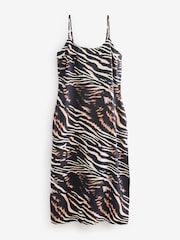 Black/Animal Midi Slip Summer Dress - Image 7 of 9