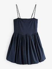 Navy Bubble Hem Mini Dress - Image 6 of 8