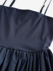 Navy Bubble Hem Mini Dress - Image 7 of 8