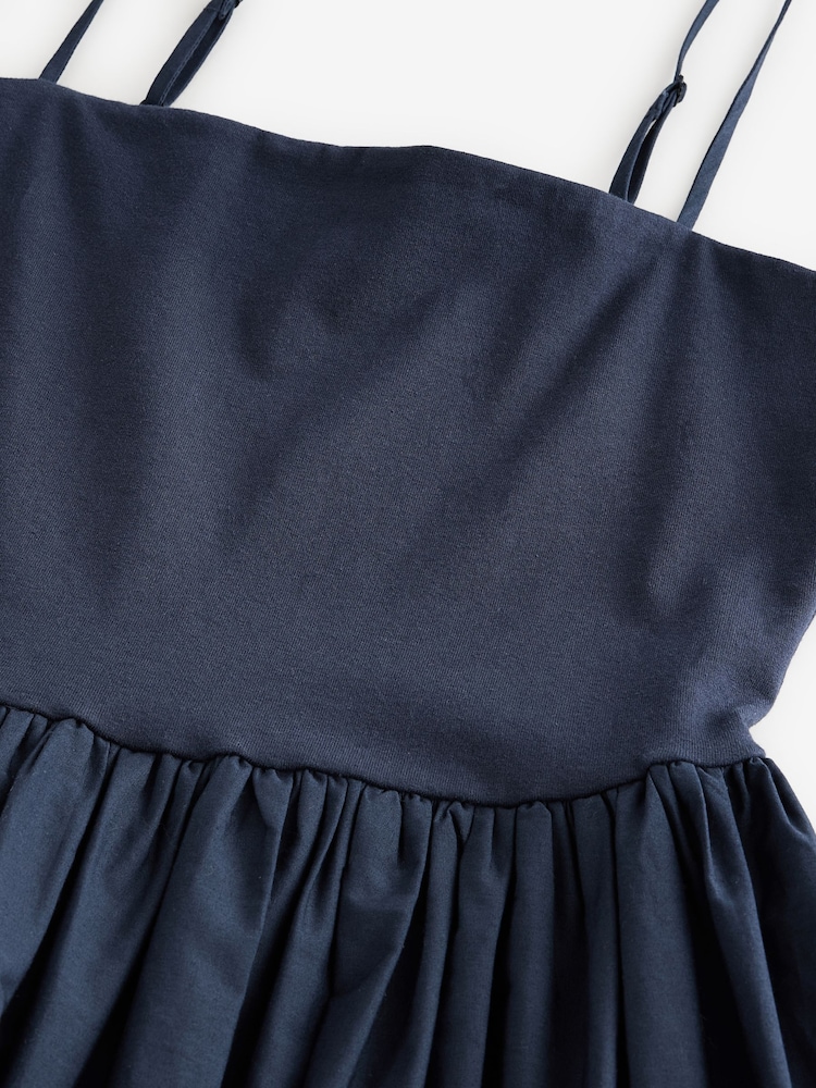 Navy Bubble Hem Mini Dress - Image 7 of 8