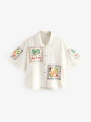 Multi Embroidered Beach Shirt With Linen - Image 4 of 7