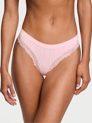 Victoria's Secret Pretty Blossom Pink Thong Heart Pointelle Knickers - Image 1 of 3