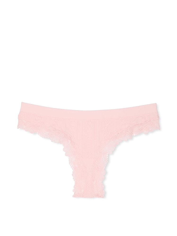 Victoria's Secret Pretty Blossom Pink Thong Heart Pointelle Knickers - Image 3 of 3