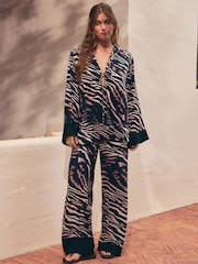 Noir/Animal - Pantalon large de jambe - Image 2 de 5