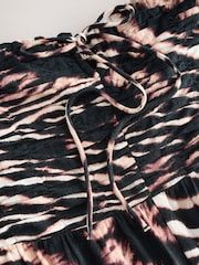 Negro/animal - Halter Neck Wide Leg 100% Cotton Jumpsuit - Imagen 9 de 9