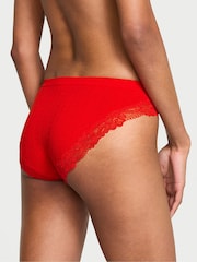 Victoria's Secret Lipstick Red Bikini Heart Pointelle Knickers - Image 2 of 3