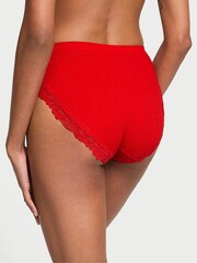 Victoria's Secret Lipstick Red Brief Heart Pointelle Knickers - Image 2 of 3