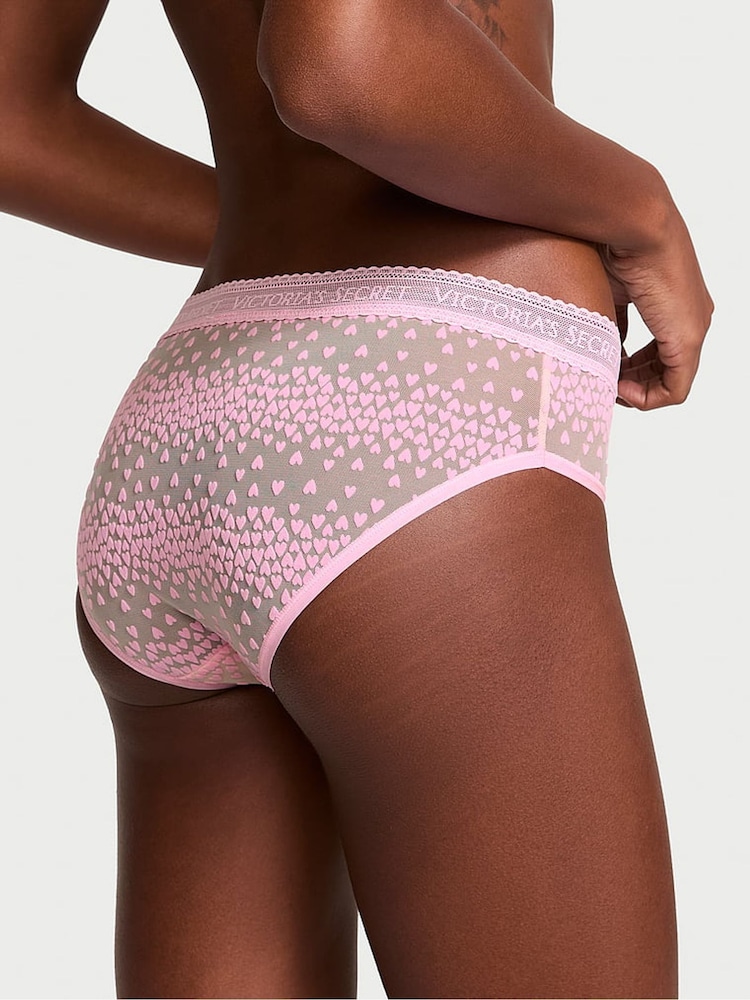 Victoria's Secret Cupid Pink Heart Hipster Logo Knickers - Image 2 of 3
