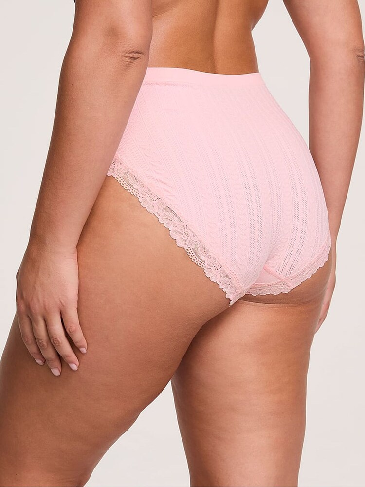 Victoria's Secret Pretty Blossom Pink Brief Heart Pointelle Knickers - Image 2 of 3