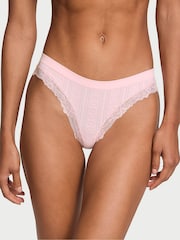 Victoria's Secret Pretty Blossom Pink Bikini Heart Pointelle Knickers - Image 1 of 3